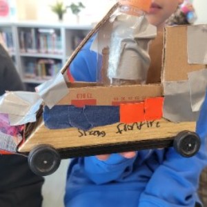 A car model made for the 4th grade Crash Test project.